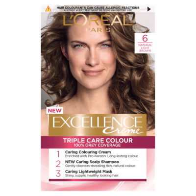 L'Oreal Excellence Creme 6 Natural Light Brown Permanant Hair Dye