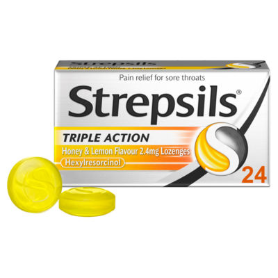 Strepsils Sore Throat Pain Relief Honey & Lemon Lozenges