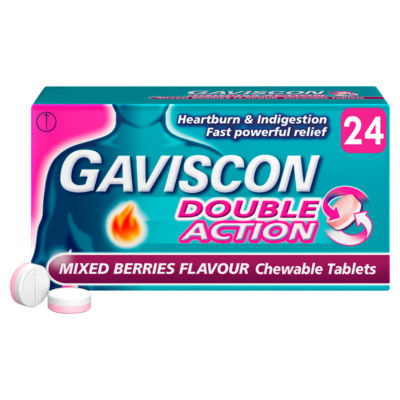 Gaviscon Double Action 24 Mixed Berries Flavour Chewable Tablets