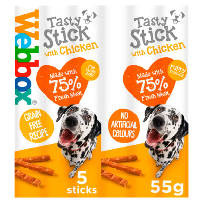 Webbox Dogs Delight Large Sticks with Chicken Dog Treat 5 Pack