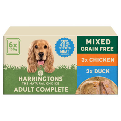 Harringtons Mixed Selection Box Grain Free Adult Dog Food Trays 6 x 150g