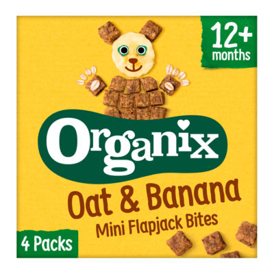 Organix Mini Organic Oat & Banana Flapjack Toddler Snacks 12+ Months