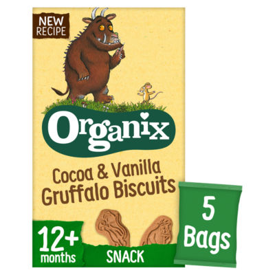 Organix Gruffalo Biscuits Organic Cocoa & Vanilla Toddler Snacks Multipack 12+ Months