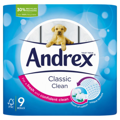 Andrex Andrex Classic Clean Toilet Tissue 9 Rolls