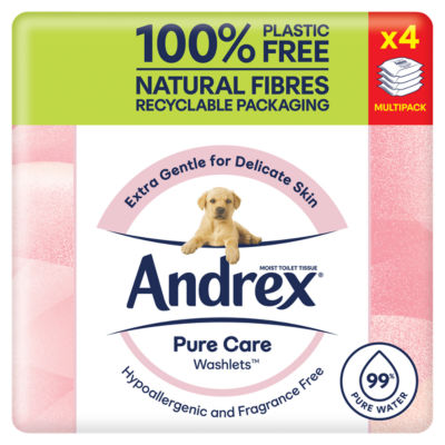 Andrex Pure Care Washlets Moist Toilet Tissue Multipack