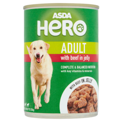 ASDA Hero Beef in Jelly Adult Dog Food Tin