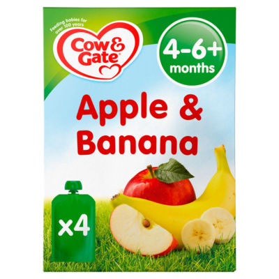 Cow & Gate Apple & Banana Fruit Pouches 4+ Months