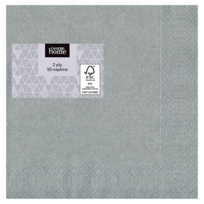 George Home Silver 2-Ply Paper Napkins