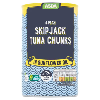 ASDA Skipjack Tuna Chunks in Sunflower Oil