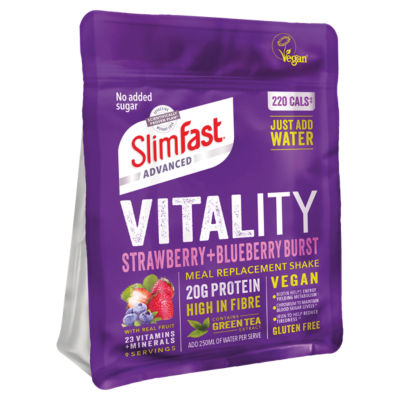 SlimFast Vitality Strawberry + Blueberry Burst Vegan Meal Replacement