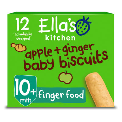 Ella's Kitchen Organic Apple and Ginger Baby Biscuits Multipack Snack 10+ Months
