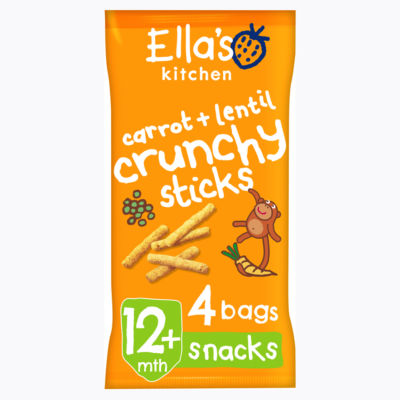 Ella's Kitchen Organic Carrot and Lentil Crunchy Sticks Multipack Snack 12+ Months
