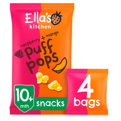 Ella's Kitchen Raspberry + Mango Puff Pops Snacks 10+ Months