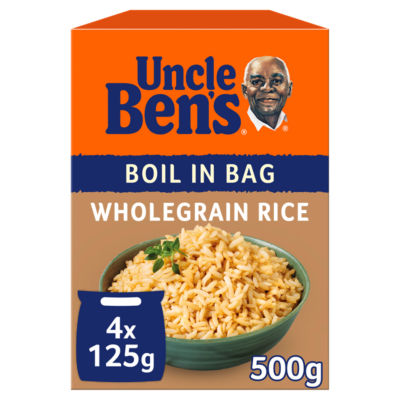 Uncle Bens Boil In Bag Wholegrain Rice 4x 125g
