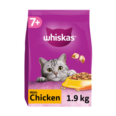 Whiskas Senior Complete Dry Cat Food Biscuits Chicken