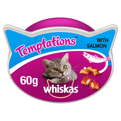 Whiskas Temptations Adult 1+ Cat Treat with Salmon 60g