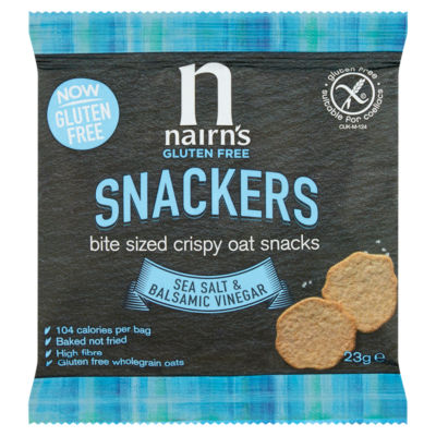 Nairn's Gluten Free Snackers Bite Sized Crispy Oat Snacks Sea Salt & Balsamic Vinegar