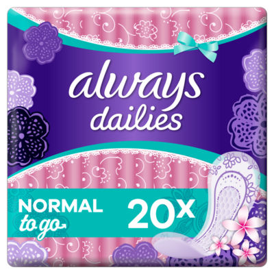 Always Dailies Singles To Go Panty Liners Fresh