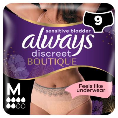 Always Discreet Boutique Underwear Incontinence Pants Medium Peach