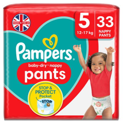Pampers Baby-Dry Size 5 Nappy Pants Essential Pack