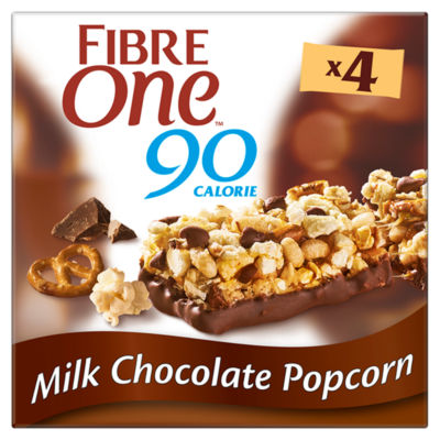 Fibre One 90 Calorie Milk Chocolate Popcorn Bars 4 Pack