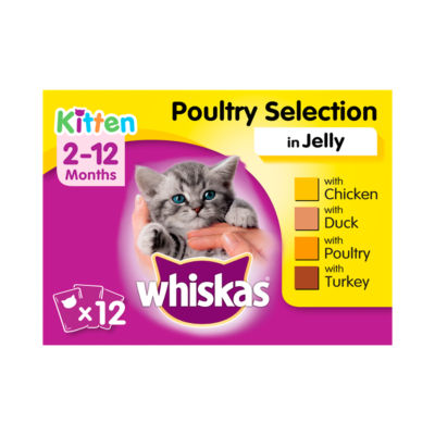 Whiskas in Jelly Wet Kitten 2-12 Months Cat Food Pouches Poultry 12x100g