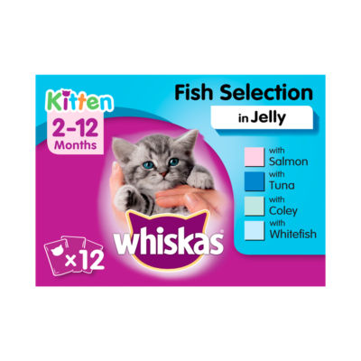 Whiskas Fish Selection in Jelly Kitten Food Pouches