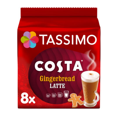 Tassimo 8 Costa Gingerbread Latte Coffee Pods