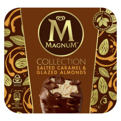 Magnum Salted Caramel & Glazed Almond Ice Cream 3 Pack