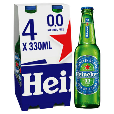 Heineken 0.0 Alcohol Free Beer Bottles