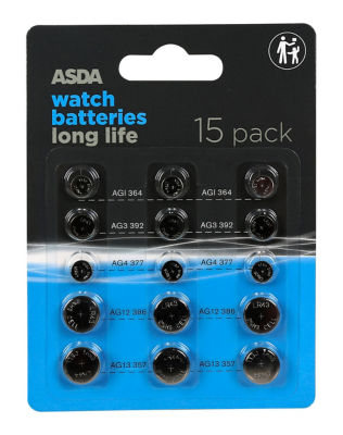ASDA 15 Watch Batteries Long Life