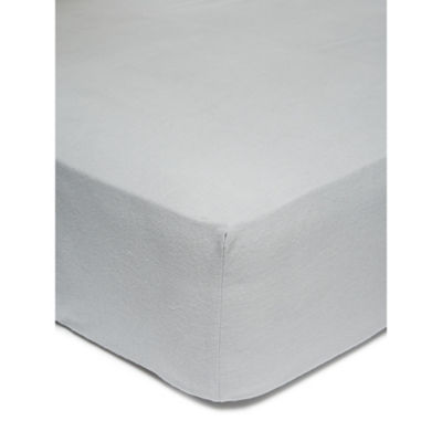 ASDA > Homeware Outdoors > George Home Grey Brushed Cotton Fitted Sheet Single