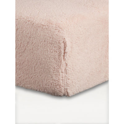George Home Pink Teddy Fleece Fitted Sheet