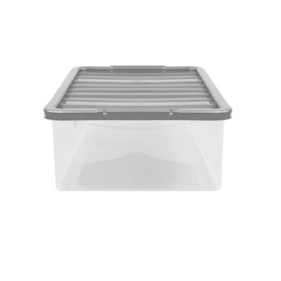 George Home 12L Plastic Storage Box with Silver Lid - ASDA Groceries