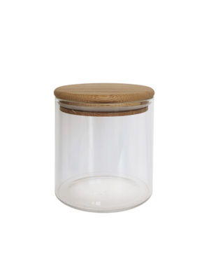 George Home Glass Canister With Wooden Lid 750ml